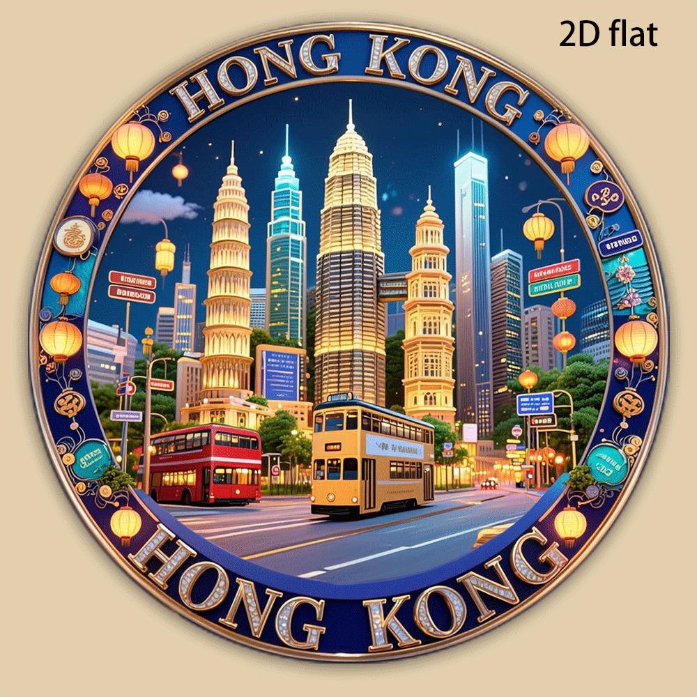 TEMU 2d Flat Hong -made 1pc Round Large Refrigerator Magnet, Ideal For Home Kitchen Decoration Or As A Gift, Fridge Magnet, 2d Flat