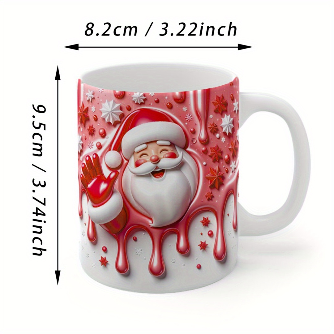 3d santa mug with realistic santa claus face cup with   beard waves   glaze hot cold beverage cup for christmas birthday gifts home office or party decor ideal for coffee tea hot chocolate durable holiday drinkware christmas mug festive gift item vibrant   3