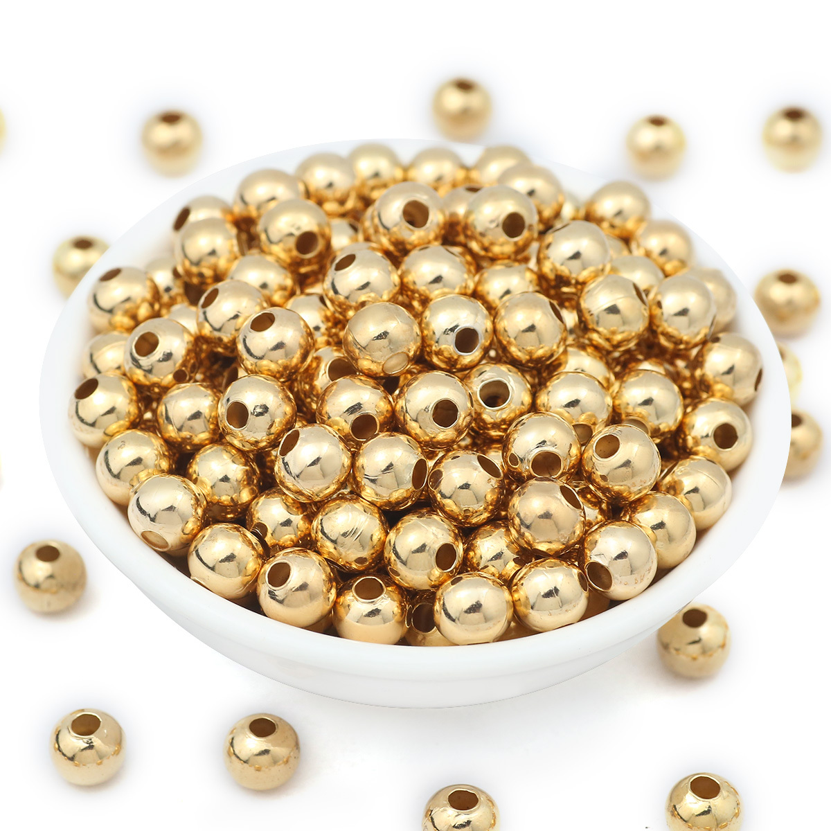 TEMU 2/3/4/5/6/8mm, Quality Round Small Iron Spacer Beads, Fashion Exquisite Unisex Bracelet Necklace Clothing Accessory Making, Beads & Bead