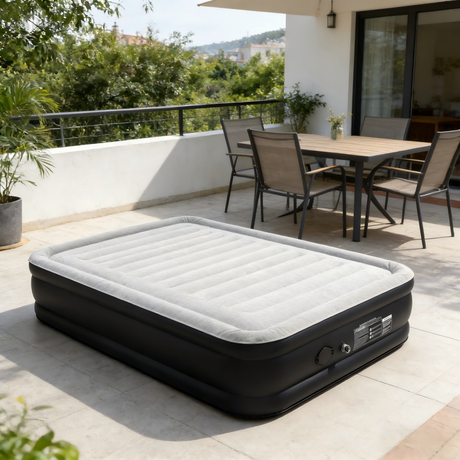 Self-inflating Air Mattress 203x152cm/190x99cm, Guest Air Mattress With Electric Pump, Suitable For Camping And Home Use, Load Capacity 300kg