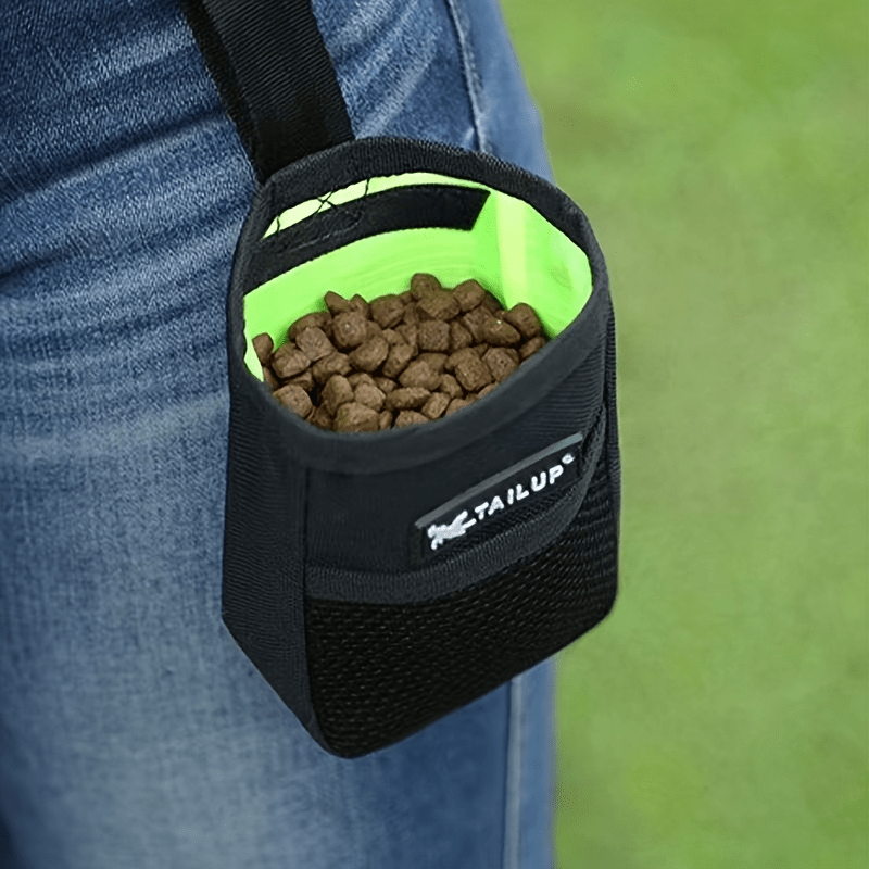 Image of Compact Dog Training Treat Pouch With Secure Closure - Durable Polyester Waist Pack For Obedience & Agility, 2 Colors (black/red), Portable Snack Reward Bag For Puppy Feeding & Rewards