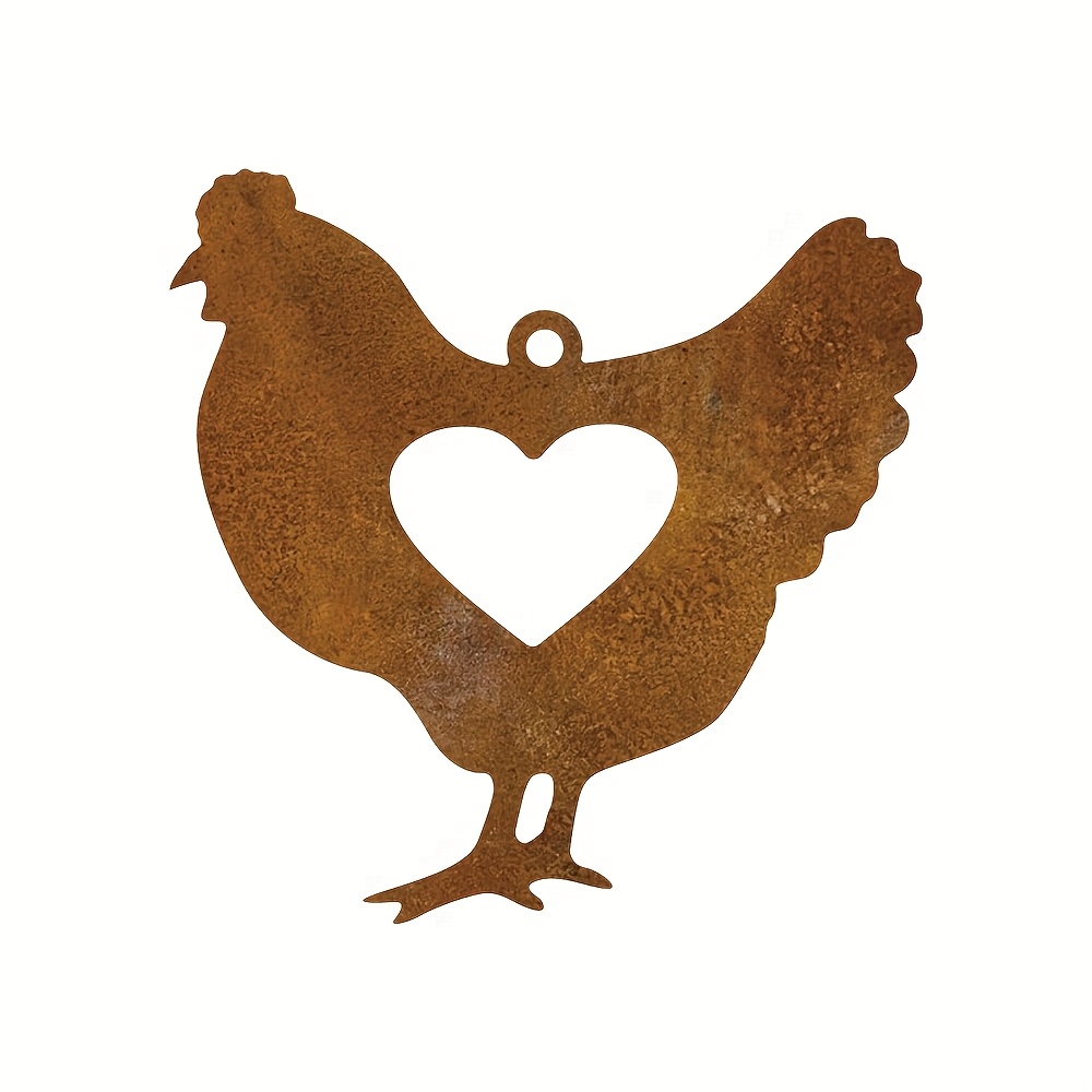 TEMU A Rusty Metal Christmas Chicken Ornament, Perfect For Decorating Christmas Trees, Cars, Or Gardens, Suitable For Indoor And Outdoor Use, And