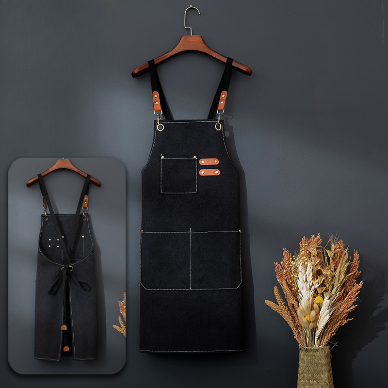 Multi-pocket Kitchen Apron With Adjustable Design, Canvas Chef's Coat Suitable For Men And Women - Restaurant Workwear