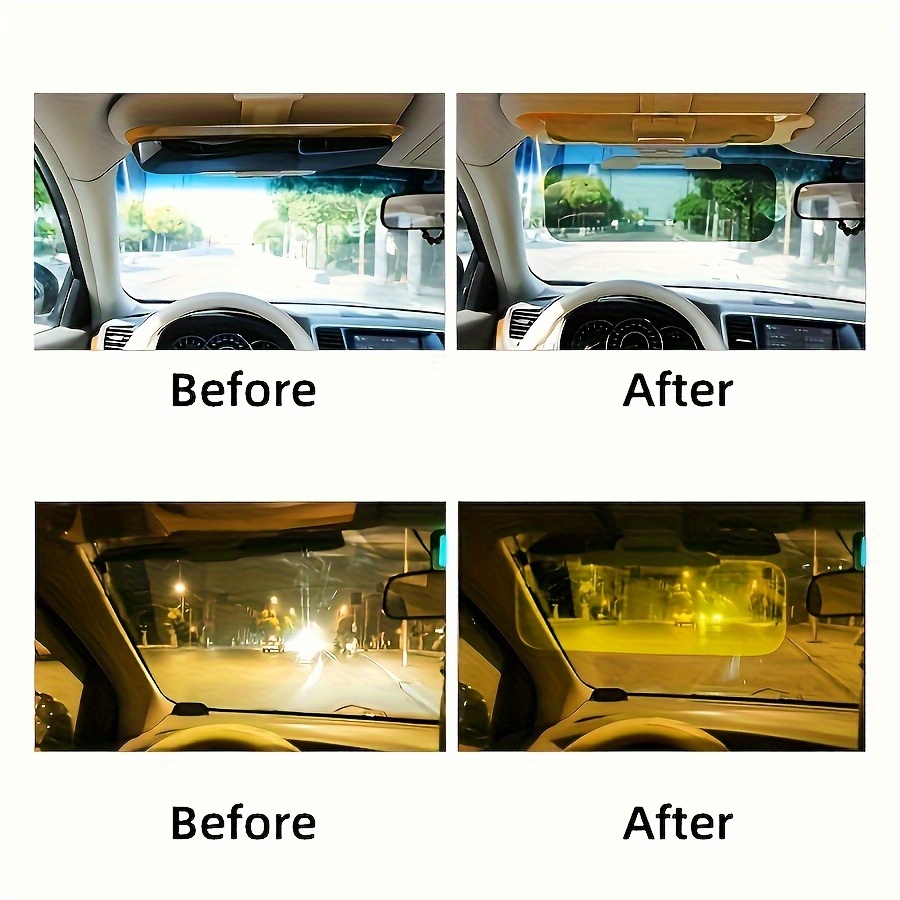Fit Car Sunshade - Anti-Glare & High Beam Protection, Day/Night Dual-Use, Durable ABS Material, Triangular Design with Suction Cups for Easy Installation, Day Night Driving|Triangular Sunshade|Durable ABS Resin, Sun Visor for Car