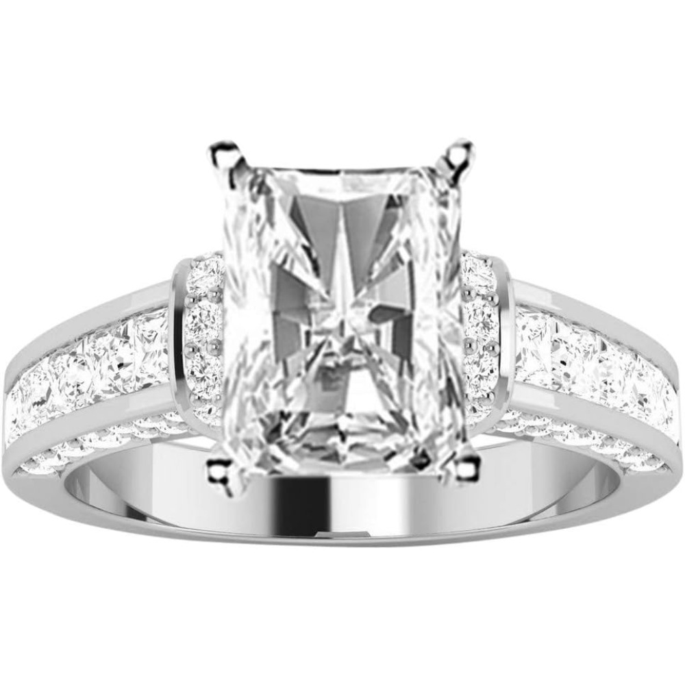 925 Silver Square Moissanite Engagement Ring for Women
