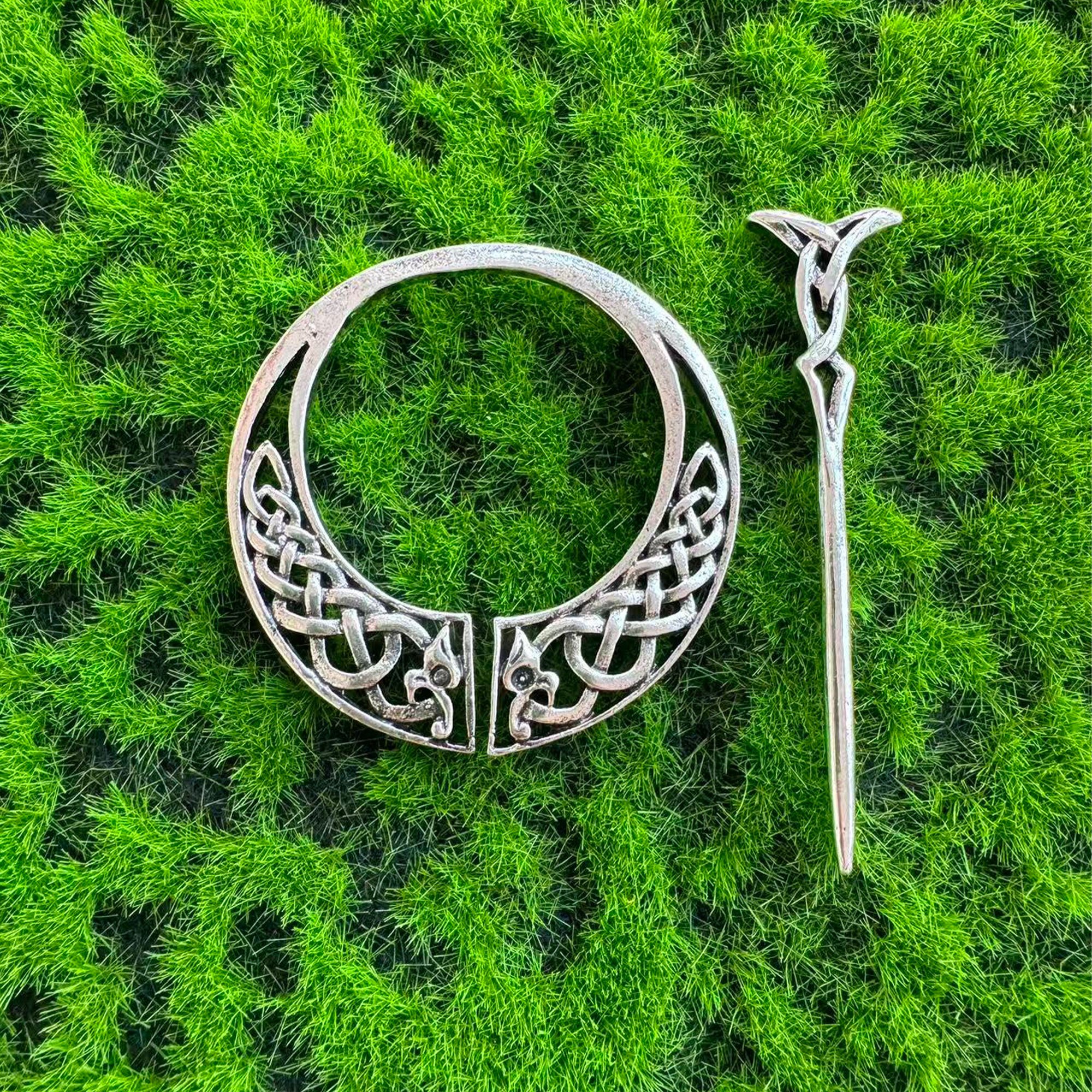 TEMU Épingle à cheveux Viking Nœud Dragon Tendance Mode Broche Pull Individuelle Bijou de Fête Saint-Valentin Fête des Mères Fête des Pères Cadeau