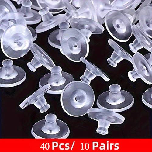 40 80 120pcs earring backs clear safety stoppers fit for drooping ears on earring post backs replacement earring backs ear nuts