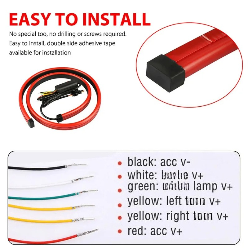 1pc car 100cm universal 12v flexible led light strip multi mode lamp atmosphere lights decorative ambient lighting car accessories Product details 1