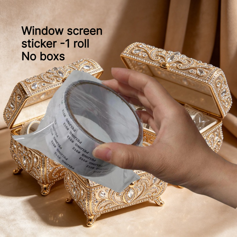 TEMU Heavy-duty schermreparatietape, waterdichte en insectenwerende gaaspleister, zelfklevende raamschermreparatietape, doorzichtig rasterontwerp,
