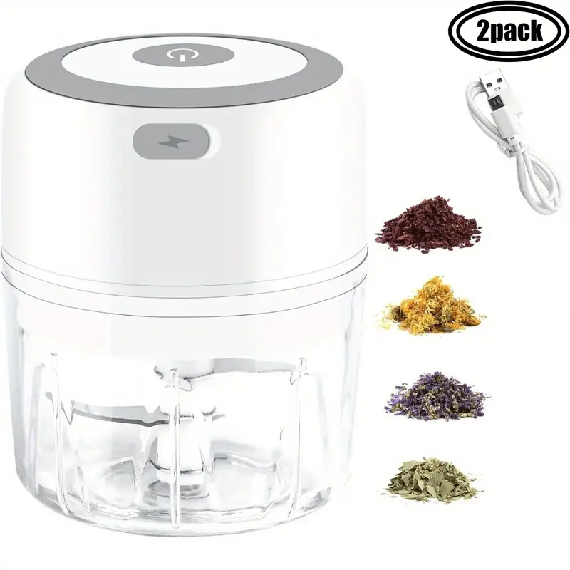 2 packs mini food processor electric mini garlic cutter mini mincer garlic crusher and easy to clean for mincing vegetables pepper onion garlic ginger spices and meat tool 250ml usb charging details 1