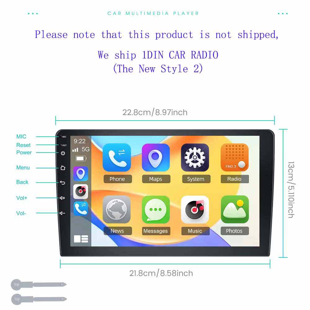 Image of 1din Wireless Car Stereo Radio, In-dash Mp3 Player With Fm Radio, Usb/sd/aux Input, Digital Audio Music Receiver, 12v Car Radio