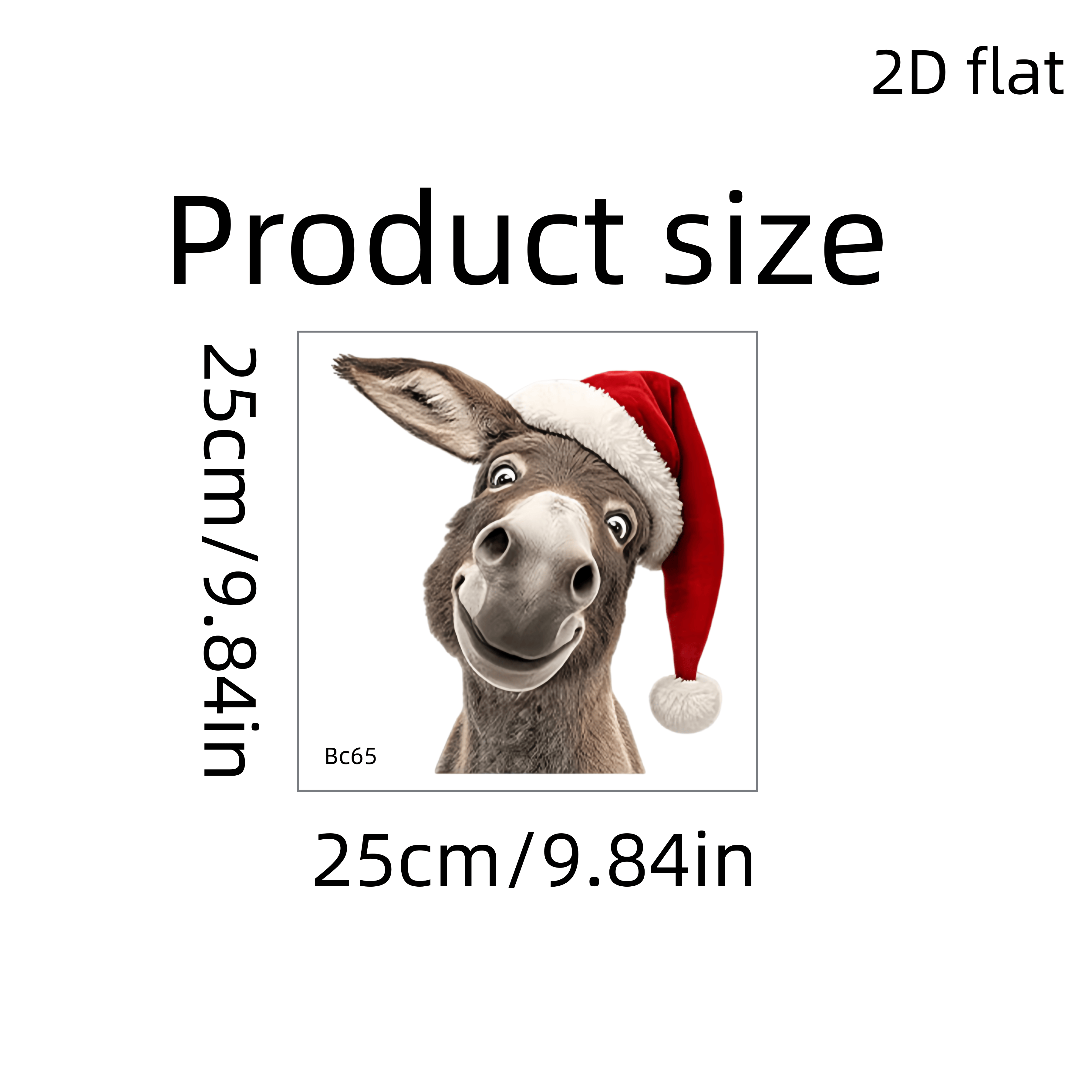 TEMU Pegatinas para ventanas, divertidas de burro navideño, calcomanías de ventanas, gorro de Papá Noel de felpa, impresión realista de mulo de