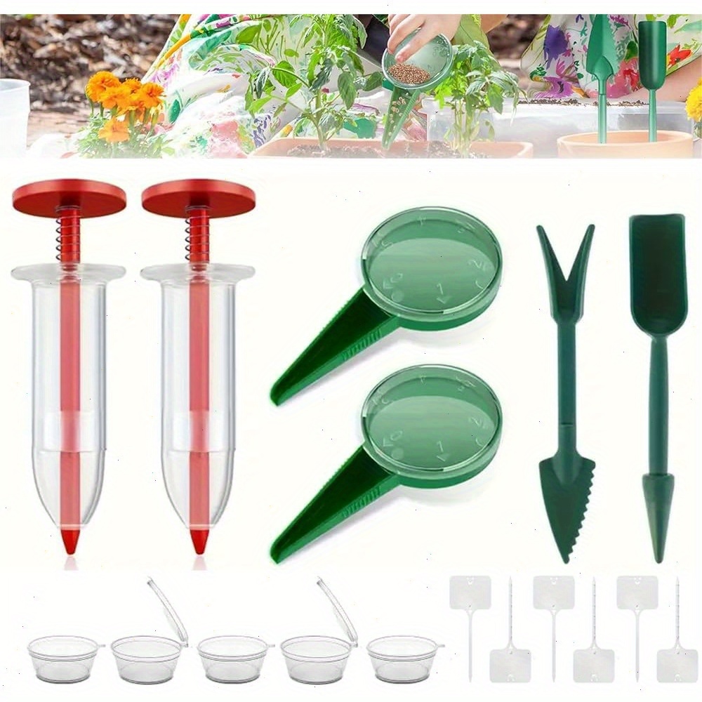 12pcs mini seed planter kit 5 speed adjustable seed spreader - Temu