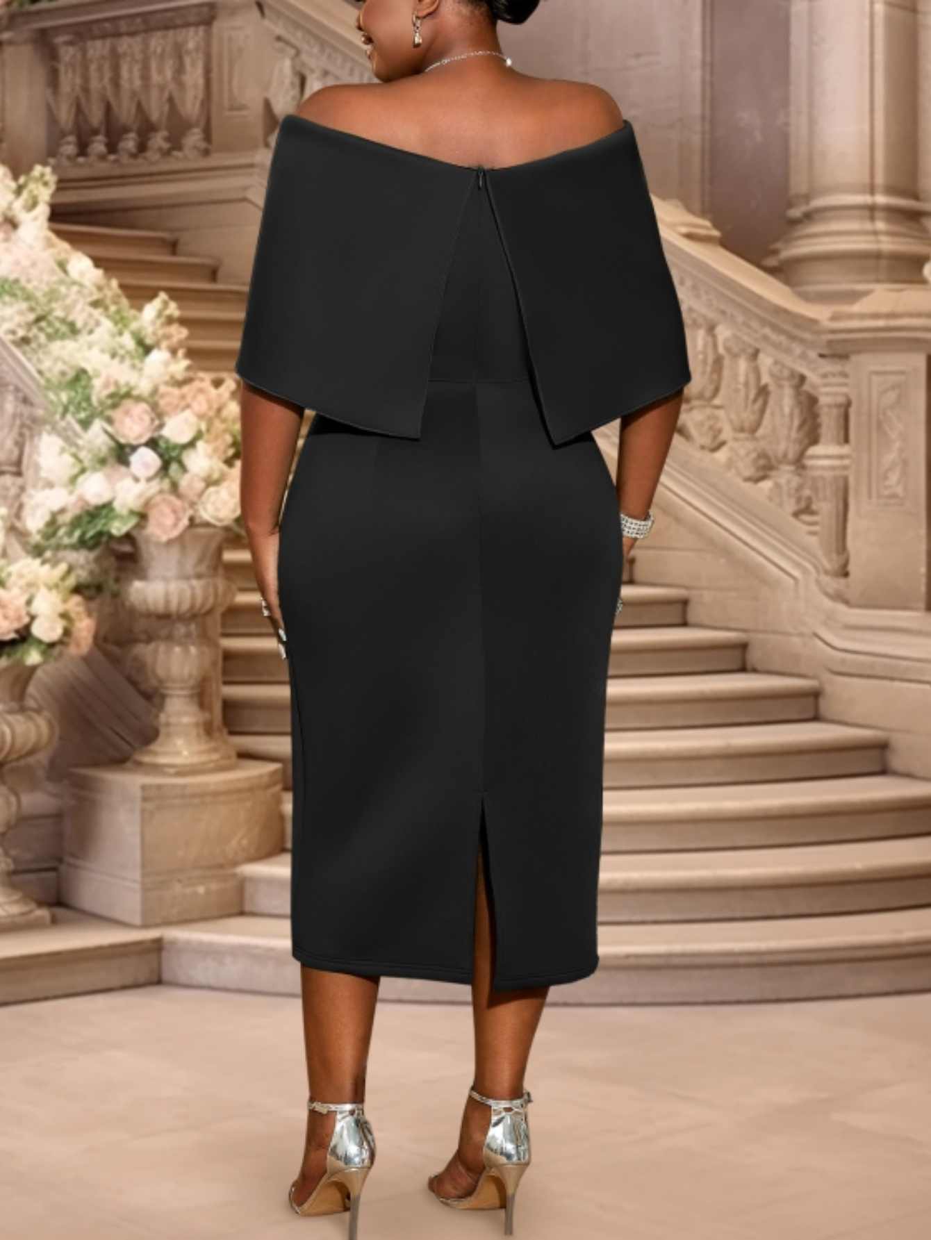 plus size women party dresses shoulder bow birthday - Temu Austria