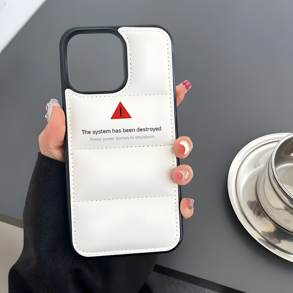 TEMU Spoof System Error Protective Puffer Phone Case For Iphone 17 16 11 15 14 13 12 11 Pro Max Case Phone Gifts For Men Boys