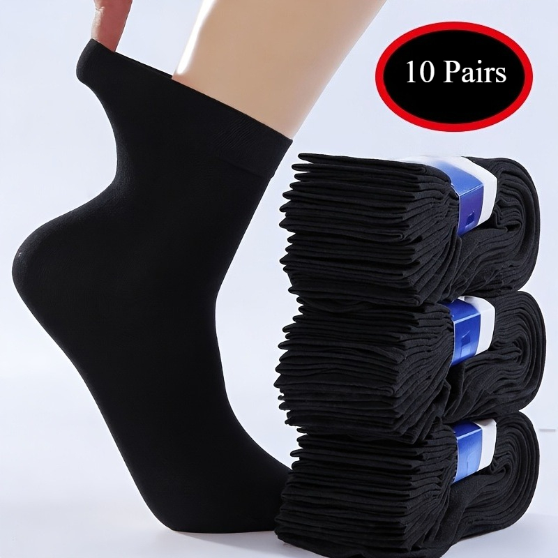 TEMU 10 Pairs Elastic Thin Socks - Summer Non-stuffy Socks: Crew Extra Loose, Lightweight, With Elastic Opening For Easy . Plus Size For Seniors.