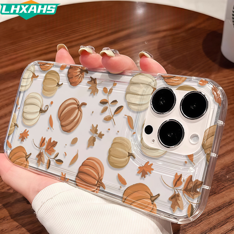 TEMU Phone Case: 1 Pumpkin And Maple Leaf Pattern Phone Case, Combining Fashion And , With Drop-proof Air Cushion And Full Coverage Tpu. Suitable For