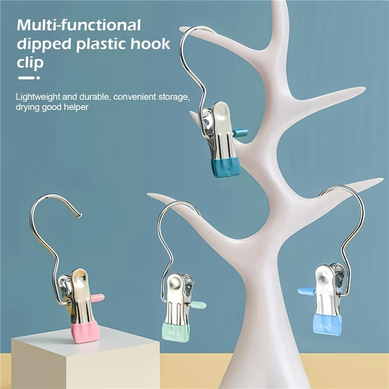 10pcs Metal Pants Hangers with Clips, Multi-Functional Stainless Steel Clothes Hangers, Space-Saving Closet Organizer for Household Storage, Hat and Clothing Rack Accessories