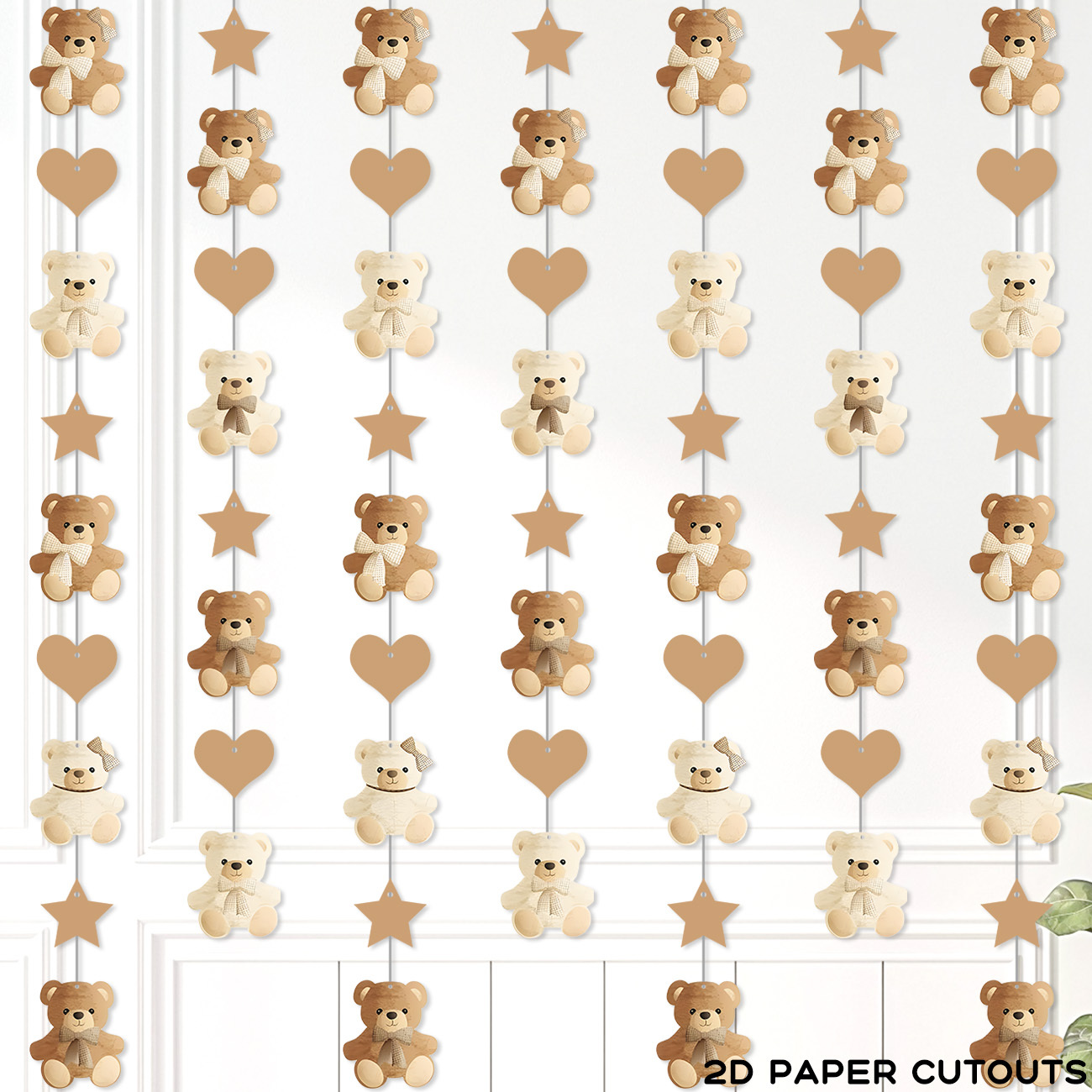 Image of Brown Bear Birthday Party Decorations Bear Garland Banner Bear Babyshower Supplies Bearly Wait Gender Reveal Hanging Cutout Garlands For Birthday Wedding Party Decor