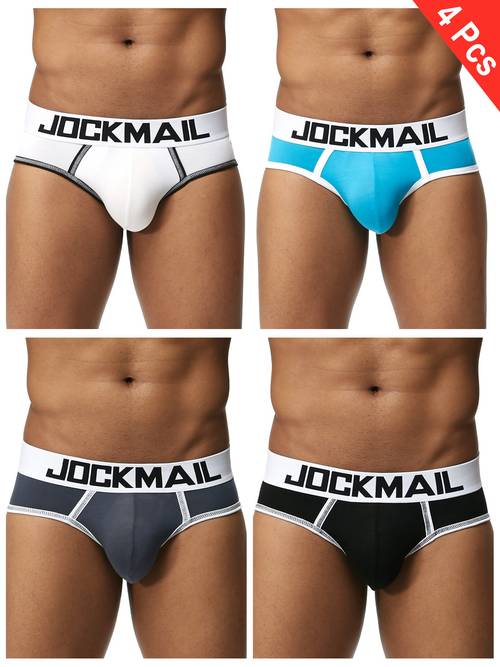 4pcs mens underwear soft breathable modal boxer briefs with cushioned pocket non transparent gym everyday pants in white blue black gray fit for workout casual wear ideal gift for men stylish waistband durable construction supportive undergarments fitness enthusiasts