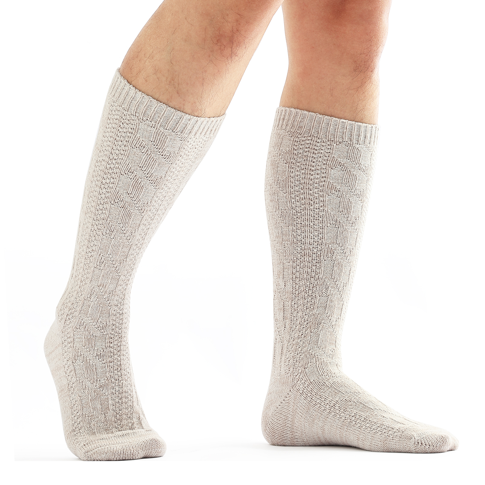 TEMU 1 Pair Of Men's Knitted Knee-high Socks, Warm Socks, Hiking Socks, Men's Knee-high Socks, Men's Sports Socks, Holiday Gifts For Fathers And ,