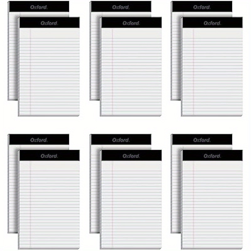 

12pcs Oxford 5x8 Legal Pads, Narrow Ruled, 50 Sheets Each, Black & , Made In Usa - Ideal For Writing & Note Taking