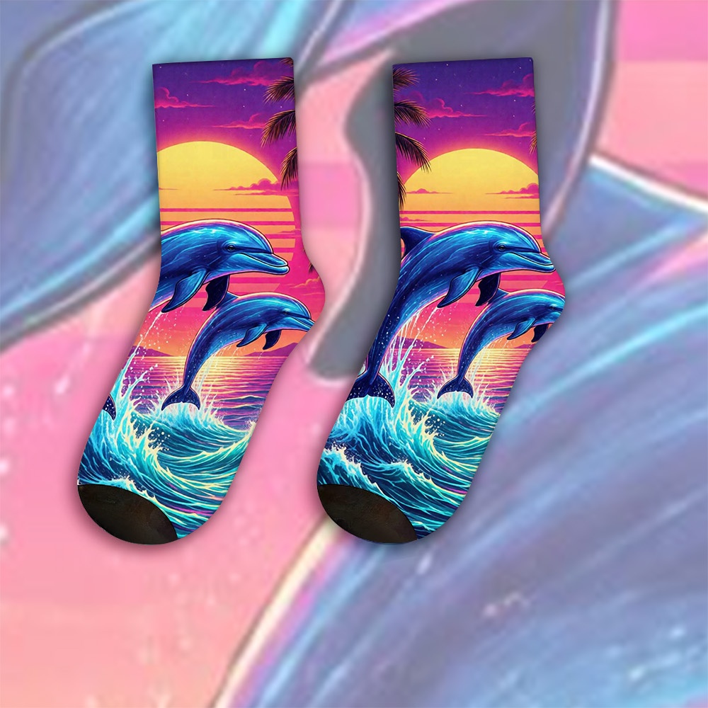 TEMU A Unique Pair Of Socks Designed With Neon Retro For Women And Men, Sock | Ideal For Party Costume, Gifts, Daily Wear