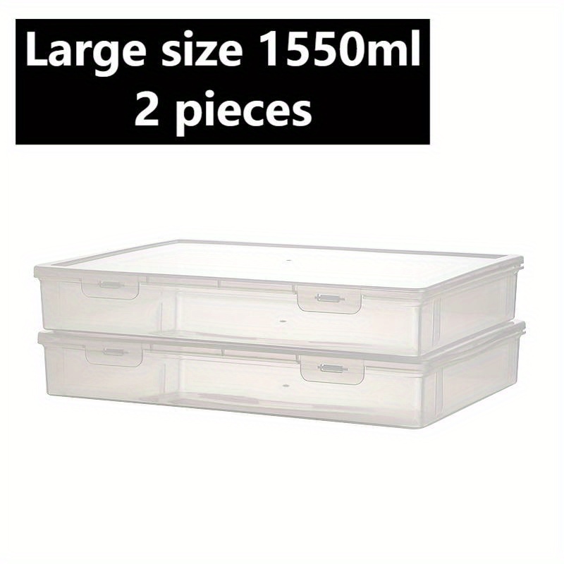 TEMU A4 Transparent Plastic File Organizer Box With Large Lid - Document Storage Container For Categorizing Files, Letters, Notebooks, And More