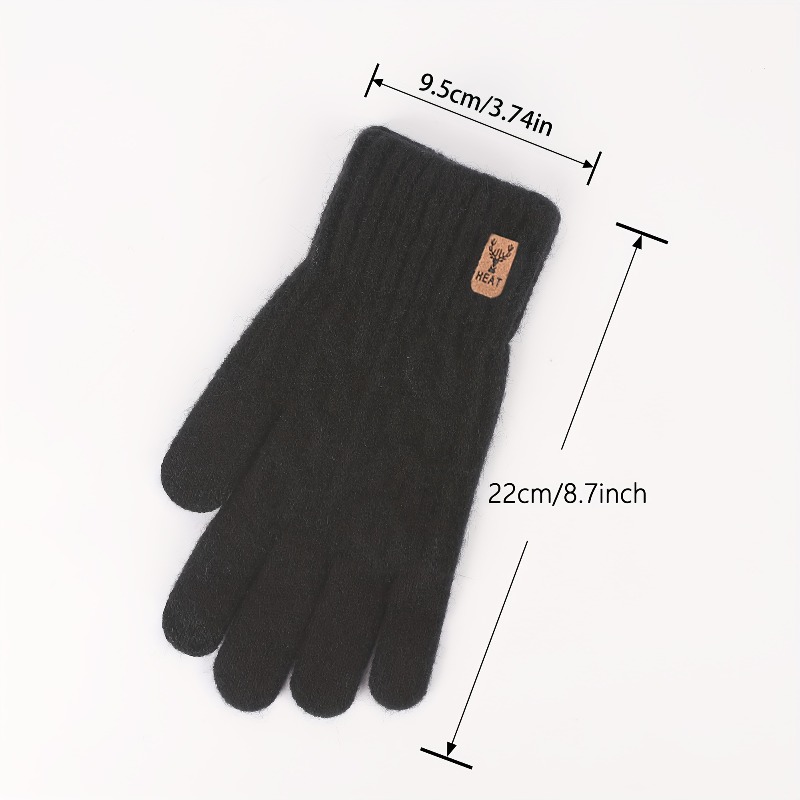 Fleece-Lined Thickened Alpaca Touchscreen Gloves