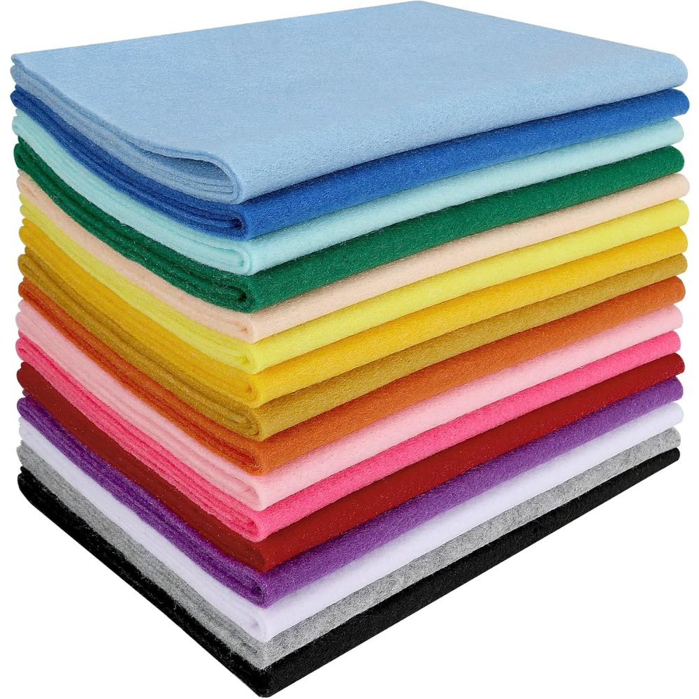 E-shop 16 Stück 8"x35" Vorgeschnittene Weiche Filzstoffblätter - Verschiedene Farben, Ideal für DIY-Bastelarbeiten, Slarti (Slarti ist textbasiert zum