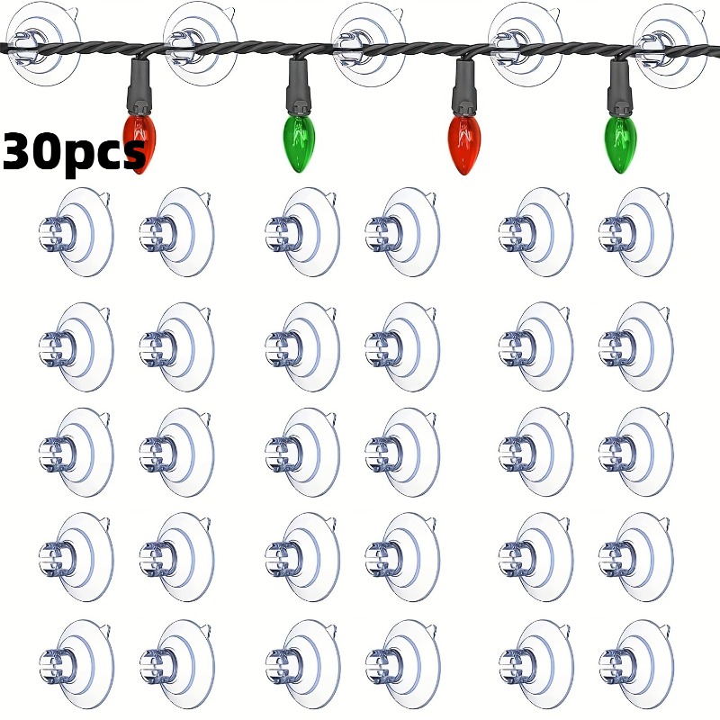 TEMU Luci natalizie a da 30 pezzi, supporto a per luci natalizie, per luci festive e ornamenti natalizi, ganci senza foratura, ganci per ornamenti