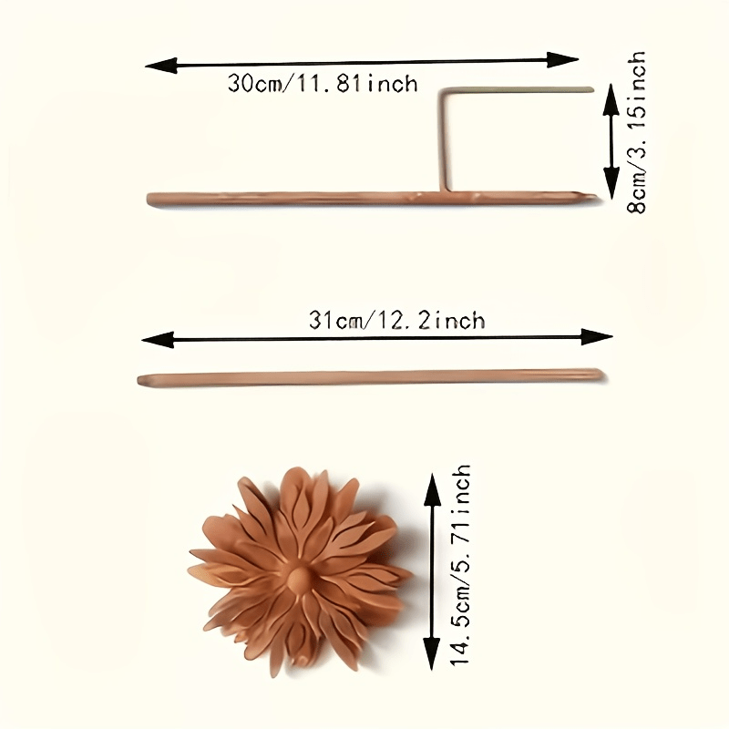 E-shop [3D] 3-teiliges Set (1 doppelköpfiger Erdanker + 1 Blumenablage + 1 höhenverstellbare Stange) – Außengartendekoration, verrosteter