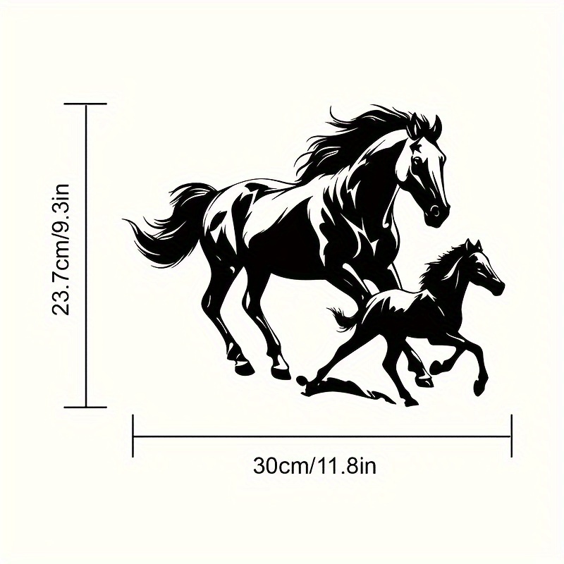 TEMU 1pc Running Horse Silhouette Metal Wall Sculptures, Mare And Silhouette Design, Suitable For Living Room Porch Equestrian Club, Ideal Gift For