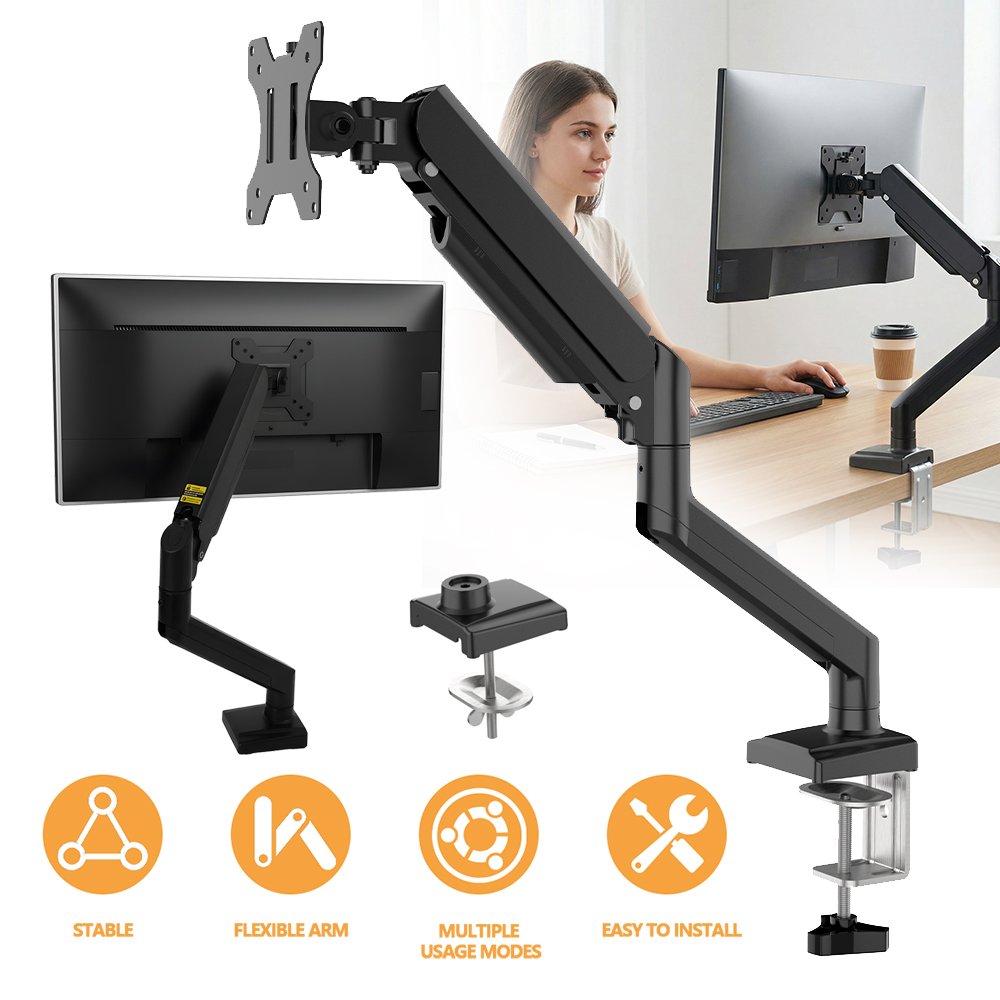 TEMU Set da 1 supporto universale per monitor a braccio singolo, telescopico, ruotabile e inclinabile, per TV o monitor da 13-32 pollici.