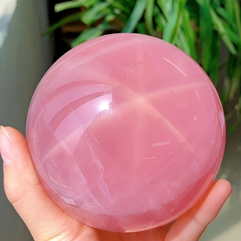 1pc Rose Quartz Sphere6-7cm- Bohemian Stone Sphere, And Fine Texture, Home Decoration, Desktop Ornament, Christmas, Halloween, Mother's Day Gift, Collectible