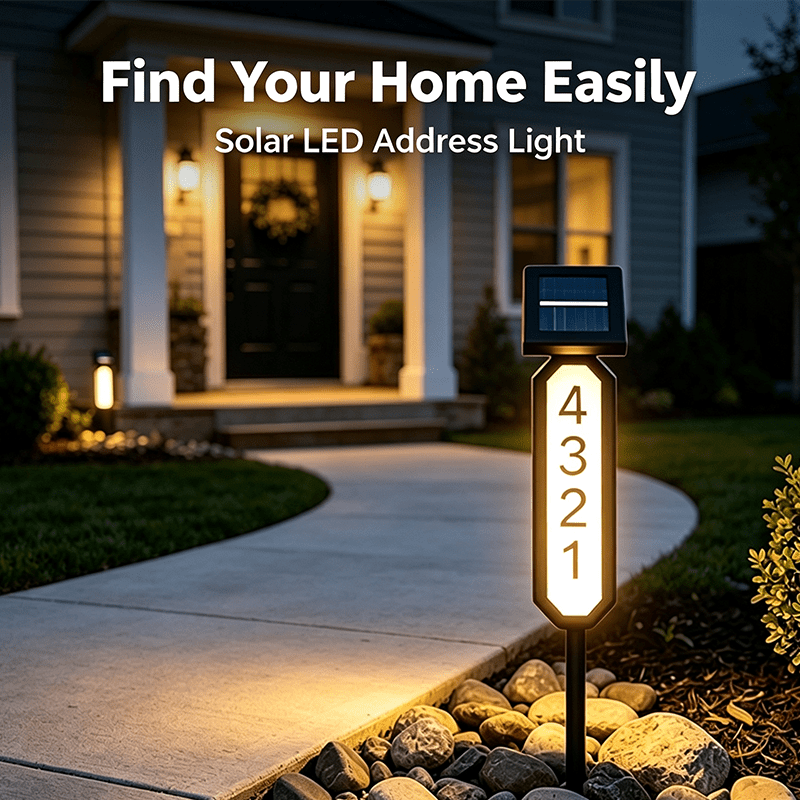 TEMU 1pc Solar-powered Door Sign Light, Solar-powered Door Sign Light With Pole, , Solar Led Indicator Light For Houses And