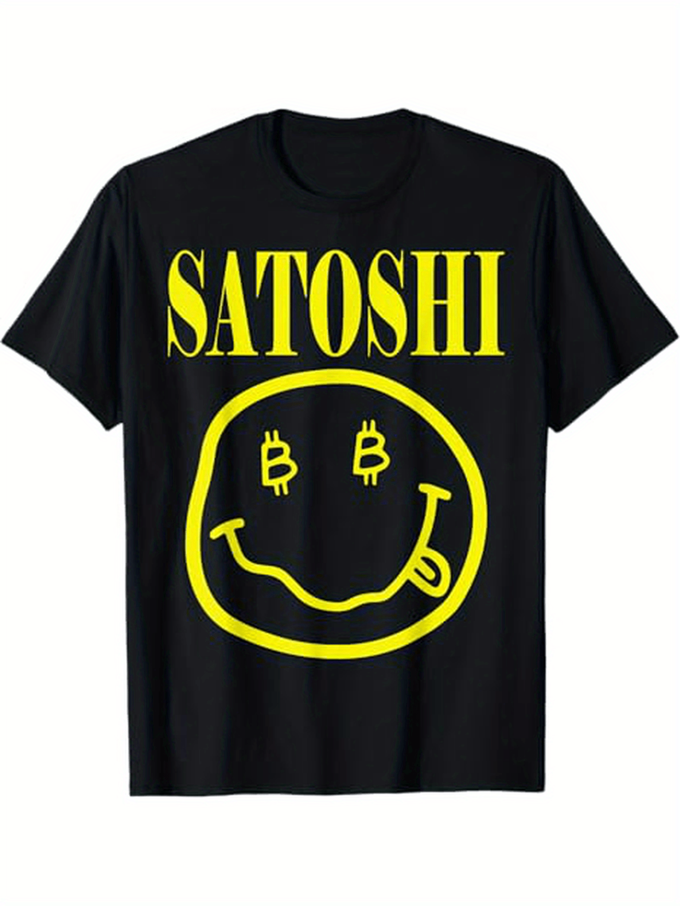 Satoshi Bitcoin Smile Face T-Shirt (100% Cotton)