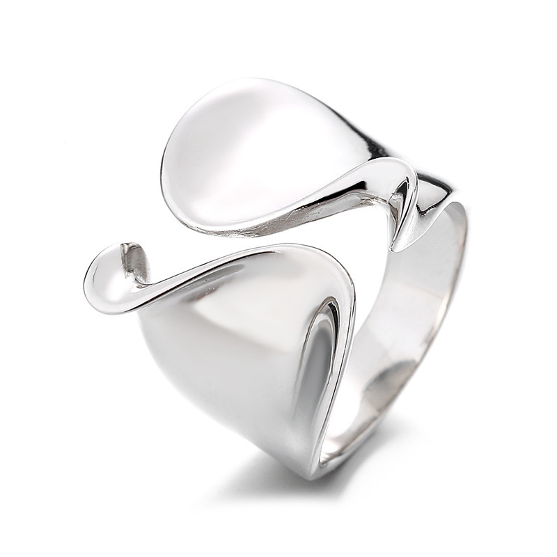 1pc Of Ring S925 Sterling Silver Geometric Twisted Wide Face Exaggerated Art Light Ring Gift For Wife, Girlfriend , Suitable For Daily Wear Activities, Weddings, Parties, Holiday Gifts