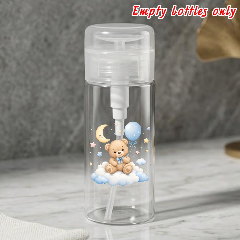TEMU Flacon vaporisateur en peluche avec pompe distributeur - Cadeau de rechargeable en plastique transparent adapté à d'enfant, nuage et kawaii,