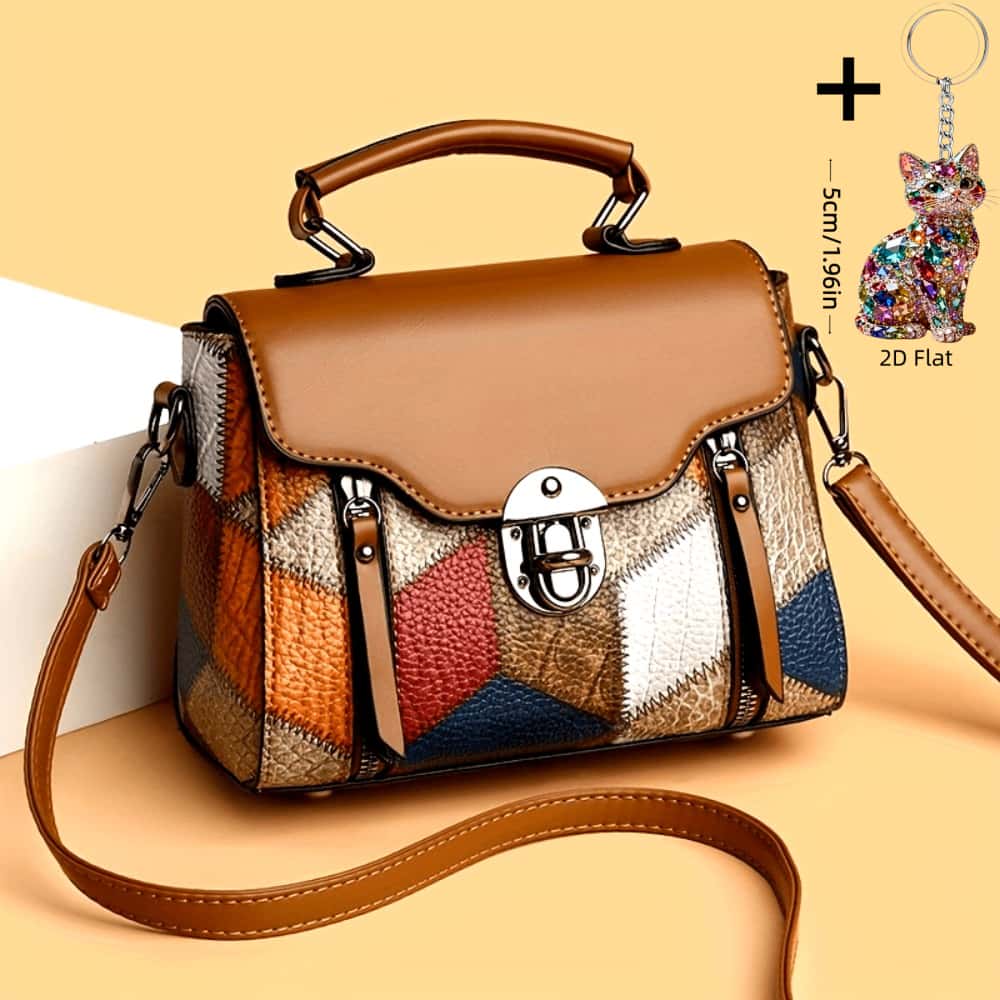 TEMU 2pcs Set: 1pc Of Color- -pattern Decorative Fabric + 1 Keychain. Large-capacity Anti-theft Handbag. Crossbody Bag And Shoulder Bag Suitable For