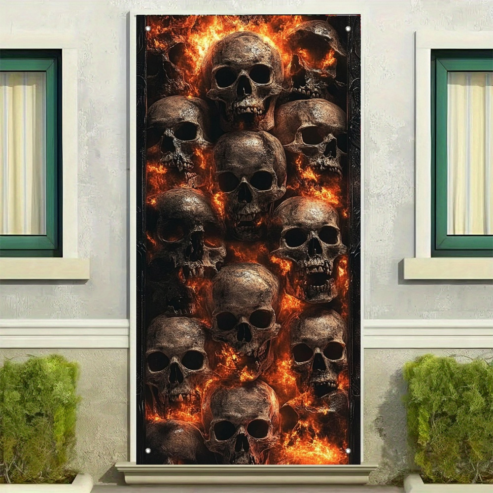 BANNIÈRE POUR HALLOWEEN Tête De Mort Lettre Pull Fleur Décorations