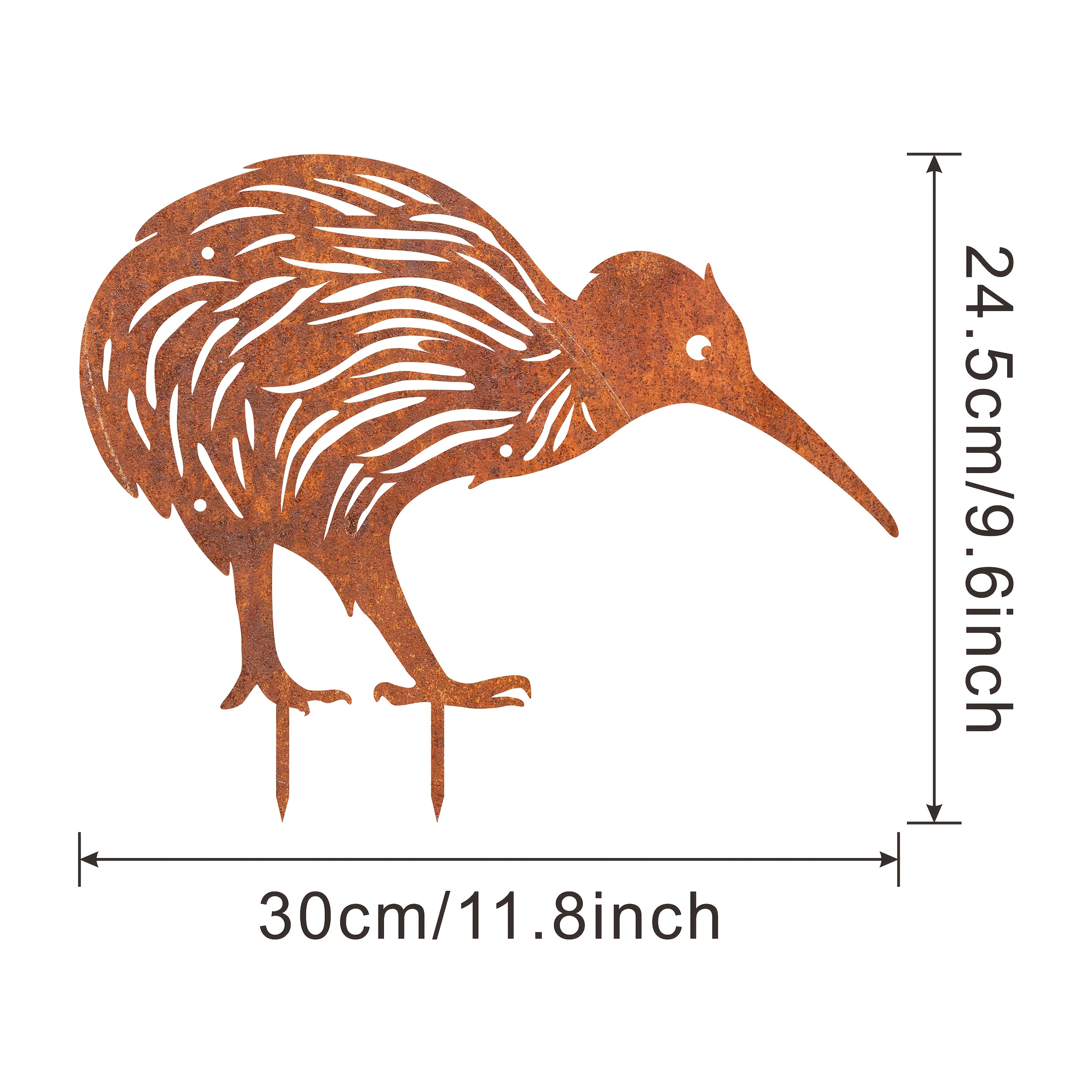 TEMU 2d Flat - 【2d Flat】 2d Flat - [2d Flat] 2d Flat, 1pc Rustic Kiwi Bird Rusty Acrylic Garden Stake - Outdoor Decor, Animal Theme Yard Art