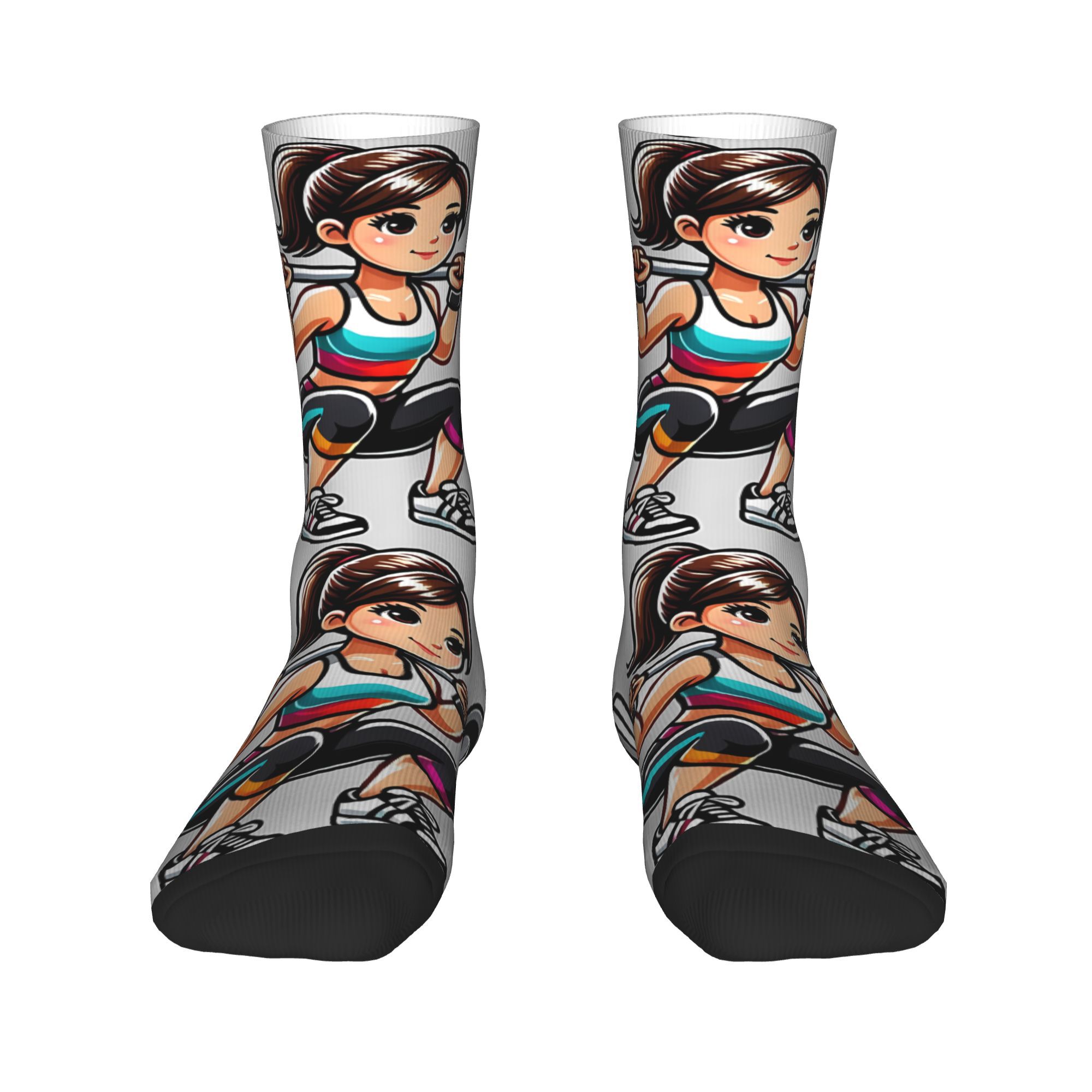 TEMU 1 par de calcetines impresos en 3D con ilustración de levantando pesas, absorbentes del y desodorantes, calcetines unisex, divertidos, cómodos,