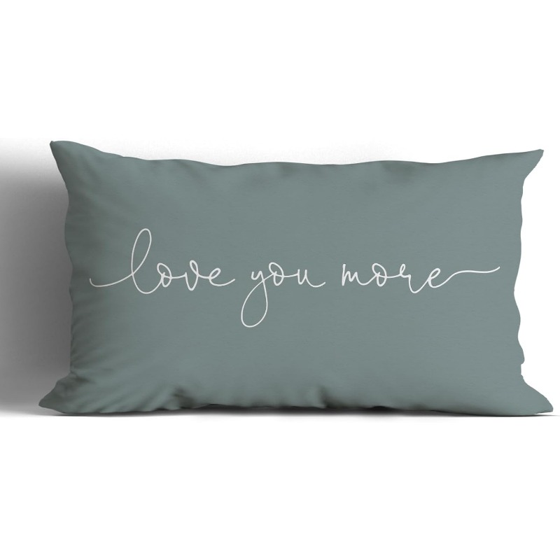 TEMU 1 housse de coussin "Je t'aime plus" pour couples - Cadeau pour mariage et anniversaire, idéal pour /mari, housse 12"x20" avec fermeture éclair,