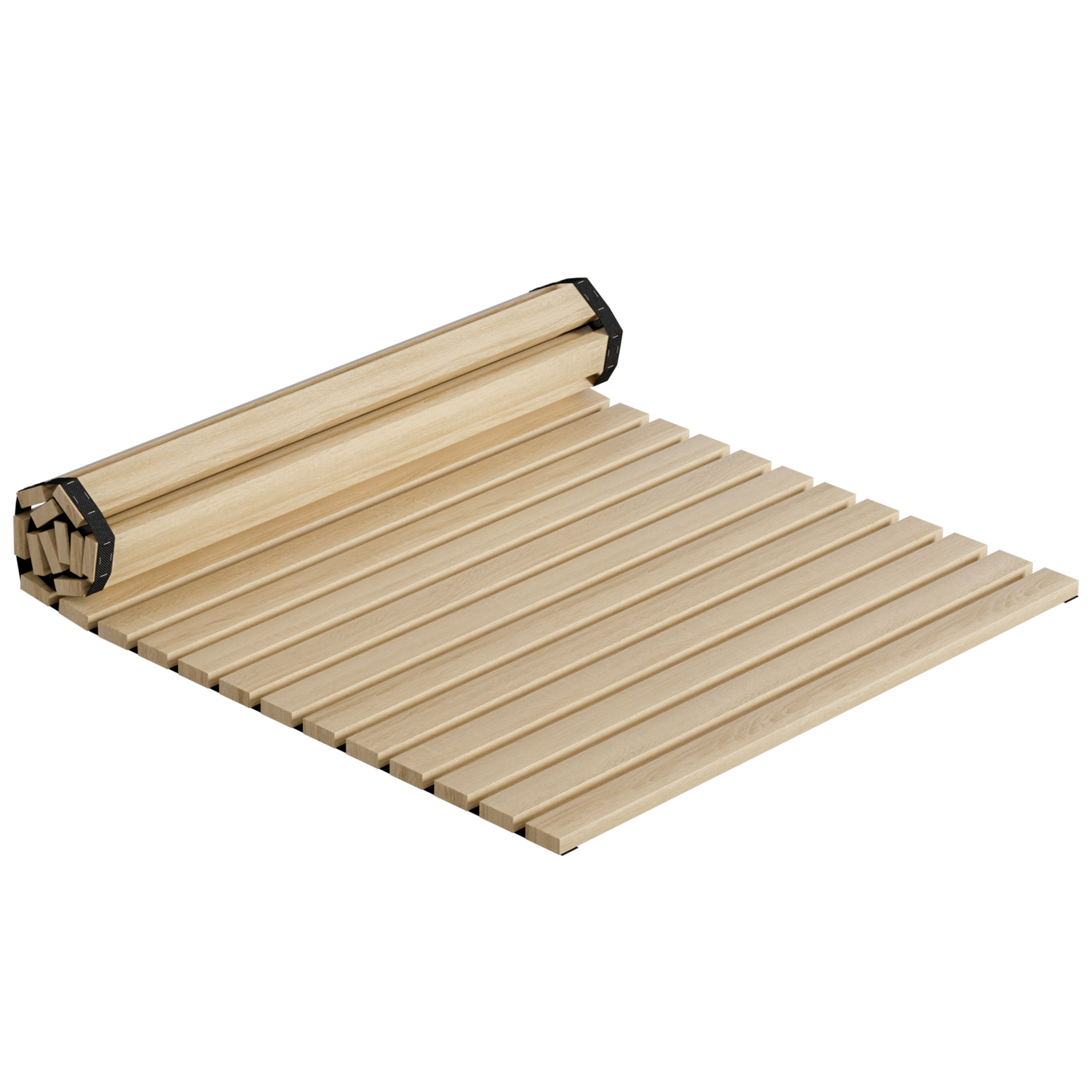 Image of Slatted Frame Rolled Slatted Frame With Black Elastic And 23 Slats Made Of Fir Suitable For All Mattresses, Load Capacity Up To . 300kg, 90x200/140x200/160x200cm