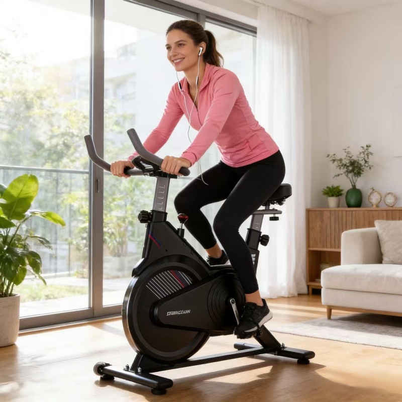 A Must-Have for Home Gyms! High-End Exercise Bike with Padded Seat And Thickened Material, Perfect for Both Weight Loss And Fitness: This High-End Exercise Bike Is a Dedicated Equipment for Fitness And Weight Loss, Without Battery