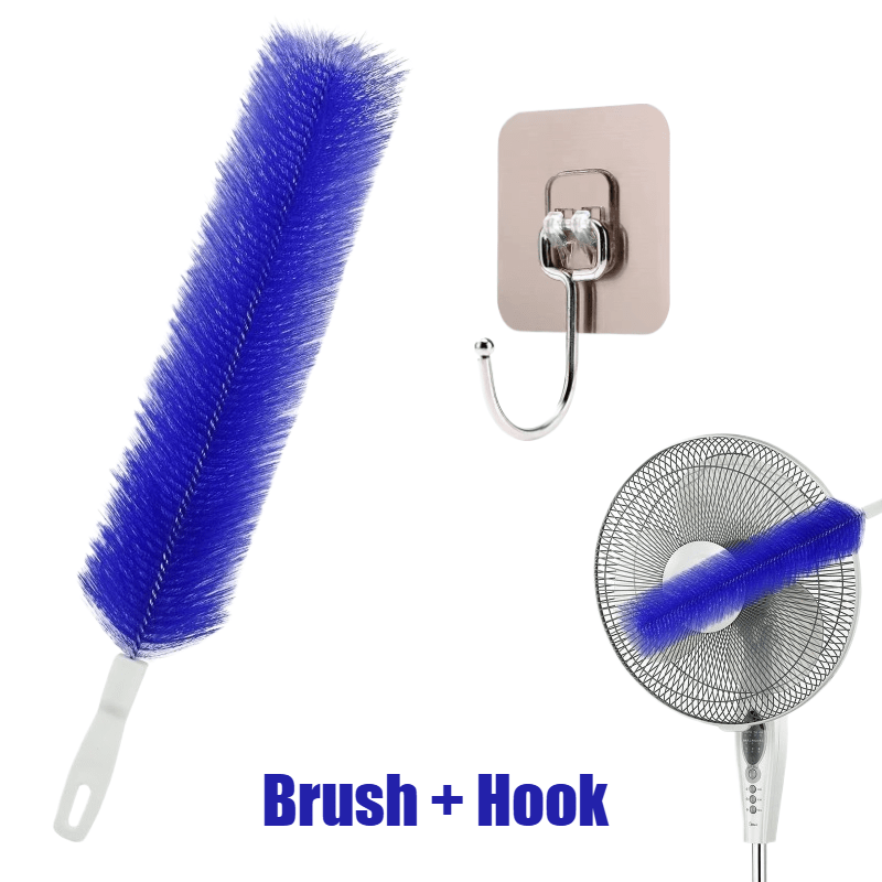 TEMU Fan Cleaning Brush 2-pack Flexible Design Microfiber Head Suitable For Electric Fans Reusable Cleaning Tool For Air Conditioning, For Home And