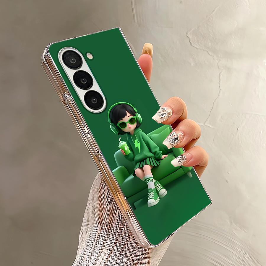 TEMU Phone Case - A Stylish And Phone Case Designed For The For For Galaxy Z Fold Series, Including Models 3 Through 7, Featuring A Cute Litter Girl