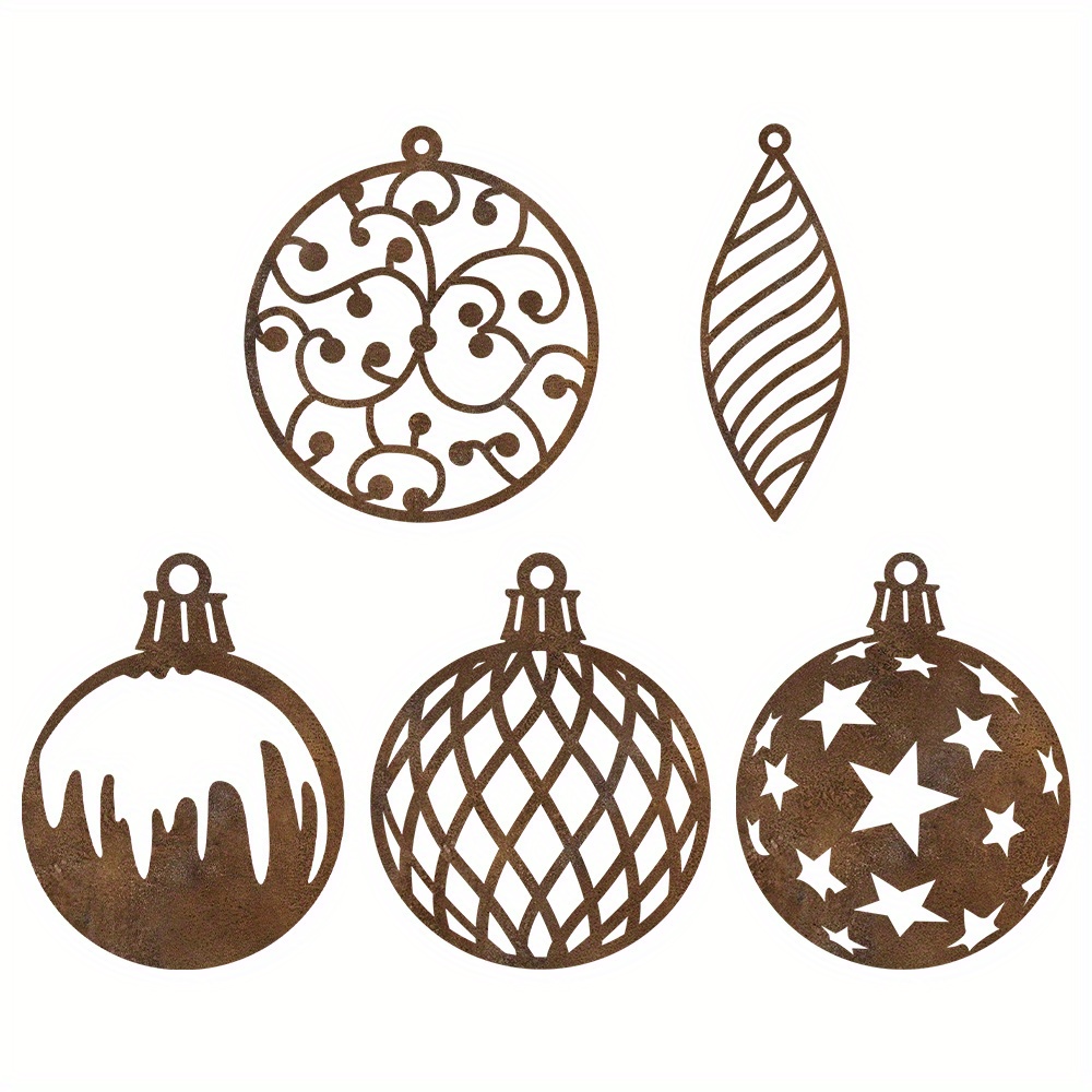 TEMU 2d Flat - Set Of Acrylic Christmas Tree Ornaments In 2d Design — Featuring Stars, Snowflakes, And Geometric Patterns, Suitable For Indoor And