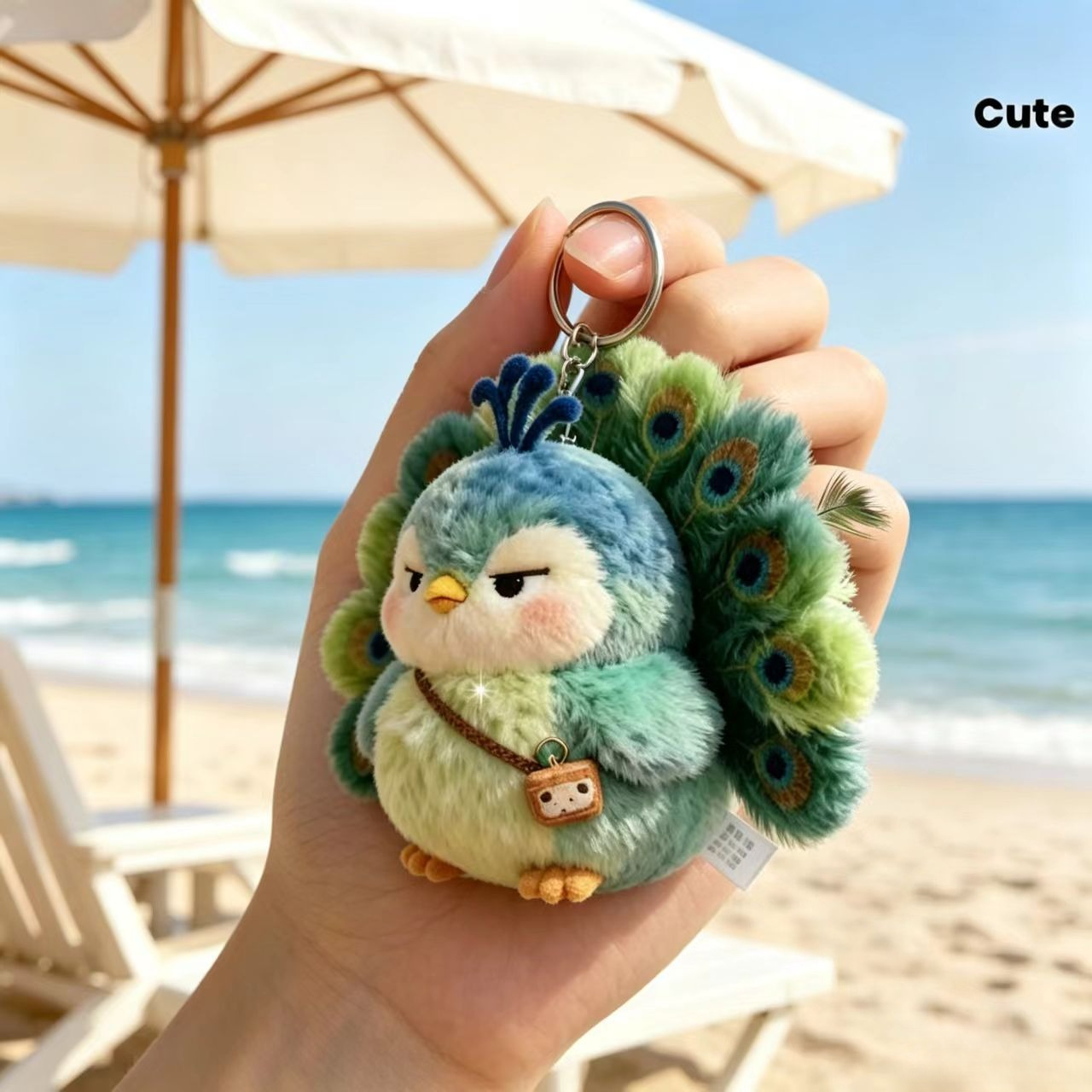 TEMU Wind Plush Doll Keychain, Pull Rope Instantly Becomes Cool Face, Soft And Fluffy Backpack Pendant Is For Gifts In 2026